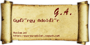 György Adolár névjegykártya